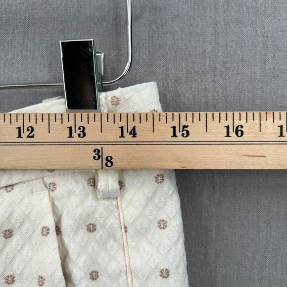 ZADIG & VOLTAIRE Posh Flower Deluxe Pants Womens S White Jacquard Straight Crop - Picture 12 of 15